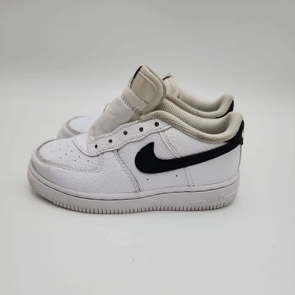 Nike Air Force 1 TD Toddler Child Size 10C Shoes White Black CZ1691-100 Sneakers